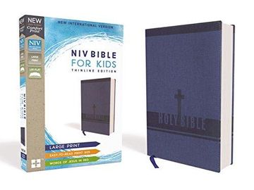 portada Holy Bible: New International Version, Bible For Kids, Blue, Imitation Leather; Thinline Edition (en Inglés)