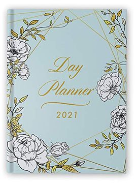 portada Day Planner 2021 Large: 8. 5" x 11" | 1 Page per day Planner | Floral Hardcover | January - December 2021 | Dated Planner 2021 Productivity, xxl Planner, Daily & Monthly (in English)