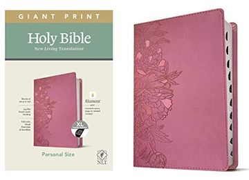 portada Nlt Personal Size Giant Print Bible, Filament Edition, Pink: New Living Translation, Peony Pink Leatherlike, Personal Size, Giant Print, Filament Enabled (en Inglés)