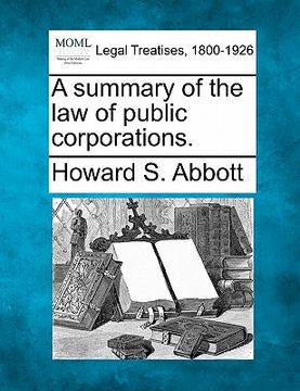 portada a summary of the law of public corporations. (en Inglés)