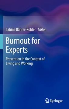 portada burnout for experts: prevention in the context of living and working (en Inglés)
