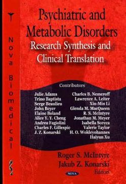 portada psychiatric and metabolic disorders: research, synthesis and clinical translation (en Inglés)
