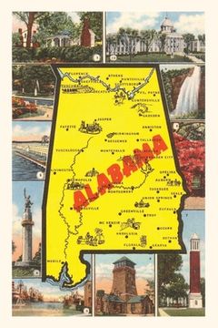 portada Vintage Journal Alabama Map and Scenes (en Inglés)