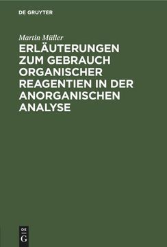 portada Erläuterungen zum Gebrauch Organischer Reagentien in der Anorganischen Analyse (en Alemán)