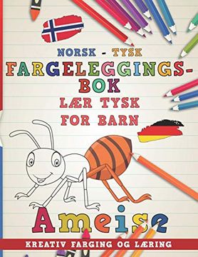 portada Fargeleggingsbok Norsk - Tysk i lær Tysk for Barn i Kreativ Farging og Læring (in Noruego)