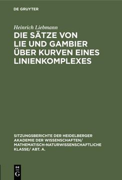 portada Die Sätze von lie und Gambier Über Kurven Eines Linienkomplexes (in German)