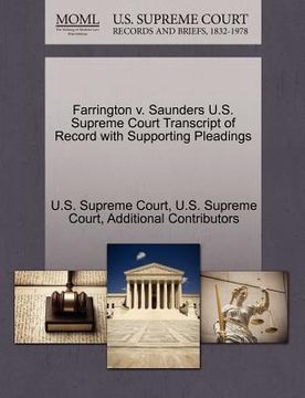 portada farrington v. saunders u.s. supreme court transcript of record with supporting pleadings (en Inglés)