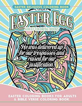 portada Easter Religious Coloring Book Easter egg Adult Coloring Books: Easter Coloring Books for Adults & Bible Verse Coloring Book (en Inglés)