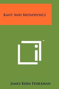 portada kant and metaphysics (en Inglés)