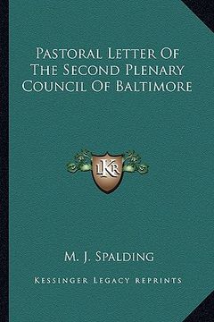 portada pastoral letter of the second plenary council of baltimore