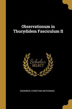 portada Observationum in Thucydidem Fasciculum II (en Latin)