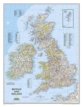 portada National Geographic: Britain and Ireland Classic Wall map - Laminated (23. 5 x 30. 25 Inches) (National Geographic Reference Map) (en Inglés)