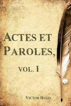 portada Actes et Paroles, vol. I (in French)