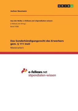 portada Das Sonderkundigungsrecht Des Erwerbers Gem. 111 Inso (German Edition)