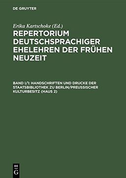 portada Repertorium deutschsprachiger Ehelehren der Frühen Neuzeit I/1