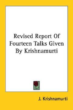 portada revised report of fourteen talks given by krishnamurti