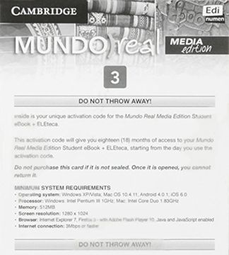 portada Mundo Real Media Edition Level 3 Ebook for Student Plus Eleteca Access Activation Card