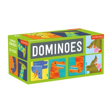 portada Mudpuppy Dinosaur Dominoes – Giant Dominoes set for Kids, Matching Game for Ages 3-8, 2+ Players – Includes 28 Jumbo Double-Sided Dominoes, Makes a Great Gift Idea, Multicolor