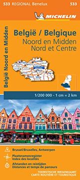 portada Michelin map Belgium: North & Central 533 (Maps/Regional (Michelin)) (en Inglés)