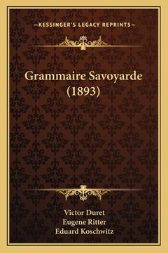 portada Grammaire Savoyarde (1893) (in French)