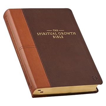 portada The Spiritual Growth Bible, Study Bible, nlt - new Living Translation Holy Bible, Faux Leather, Chocolate Brown (en Inglés)