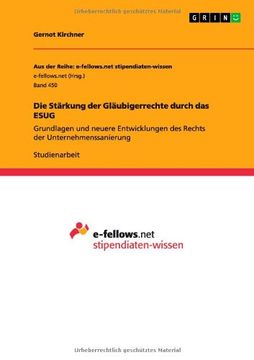 portada Die Stärkung der Gläubigerrechte durch das ESUG (German Edition)