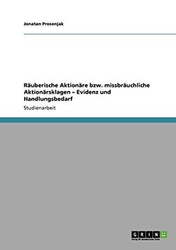 portada Räuberische Aktionäre bzw. missbräuchliche Aktionärsklagen - Evidenz und Handlungsbedarf (German Edition)