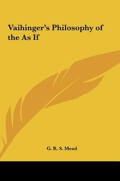 portada vaihinger's philosophy of the as if (in English)