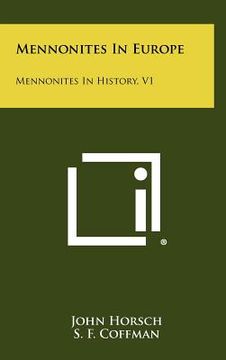 portada mennonites in europe: mennonites in history, v1