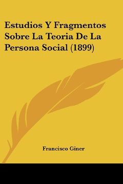 portada Estudios y Fragmentos Sobre la Teoria de la Persona Social (1899)