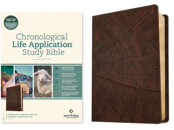 portada Nlt Chronological Life Application Study Bible, Second Edition (Leatherlike, Heritage oak Brown) (en Inglés)