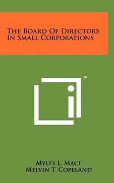 portada the board of directors in small corporations (in English)