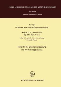 portada Hierarchische Unternehmensplanung Und Informationsgewinnung (en Alemán)