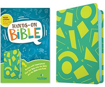 portada Nlt Hands-On Bible, Third Edition (Leatherlike, Green Lines and Shapes) 