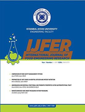 portada International Journal of Food Engineering Research: Istanbul Aydin University Engineering Faculty (Year 3 Number 2 - October) (en Inglés)