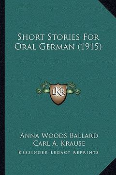 portada short stories for oral german (1915) (en Inglés)