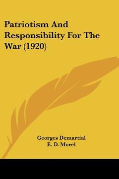 portada patriotism and responsibility for the war (1920) (en Inglés)