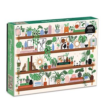 portada Galison Plant Shelfie 1000 Piece Puzzle From Galison - Featuring Beautiful Illustrations of Houseplants, Books and Knickknacks, 27" x 20", fun & Challenging, for the Botanical Lover in Your Life 