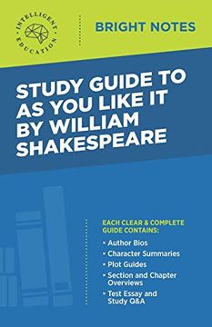 portada Study Guide to as you Like it by William Shakespeare (Bright Notes) (en Inglés)