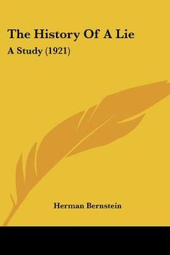 portada the history of a lie: a study (1921) (en Inglés)