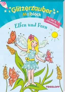 portada Glitzerzauber-Malblock Elfen und Feen (Malbücher und -Blöcke) (en Alemán)