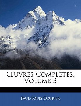 portada OEuvres Complètes, Volume 3 (in French)