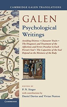 portada Galen: Psychological Writings (Cambridge Galen Translations) (en Inglés)