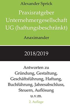 portada Praxisratgeber Unternehmergesellschaft ug (Haftungsbeschränkt) 2018 (en Alemán)