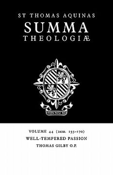 portada Summa Theologiae V44: 2A2Ae. 155-170: Well-Tempered Passion v. 44 (en Inglés)