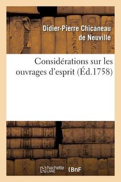 portada Considérations Sur Les Ouvrages d'Esprit (in French)