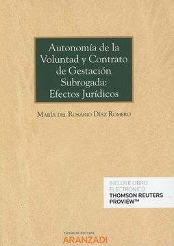 portada Autonomía de la Voluntad y Contrato de Gestación Subrogada: Efectos Jurídicos (Papel + E-Book)