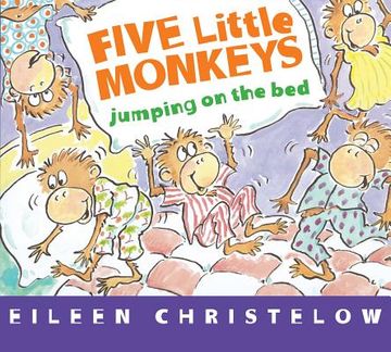 portada five little monkeys jumping on the bed board book (en Inglés)