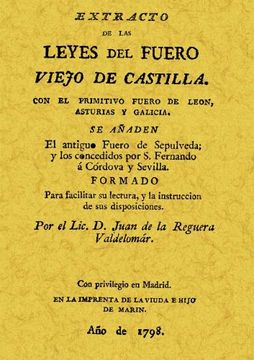 portada Extracto de las leyes del Fuero Viejo de Castilla