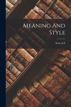 portada Meaning And Style (in English)